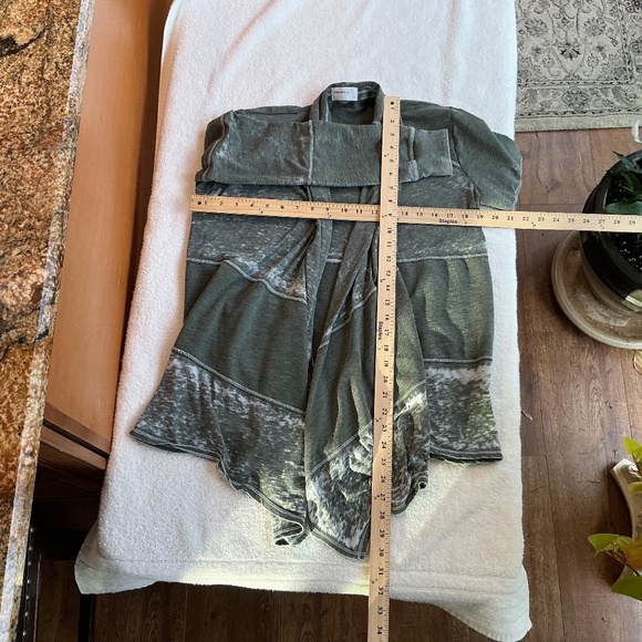 Allen Allen Open Front Cardigan Warm Green Small - Picture 4 of 4